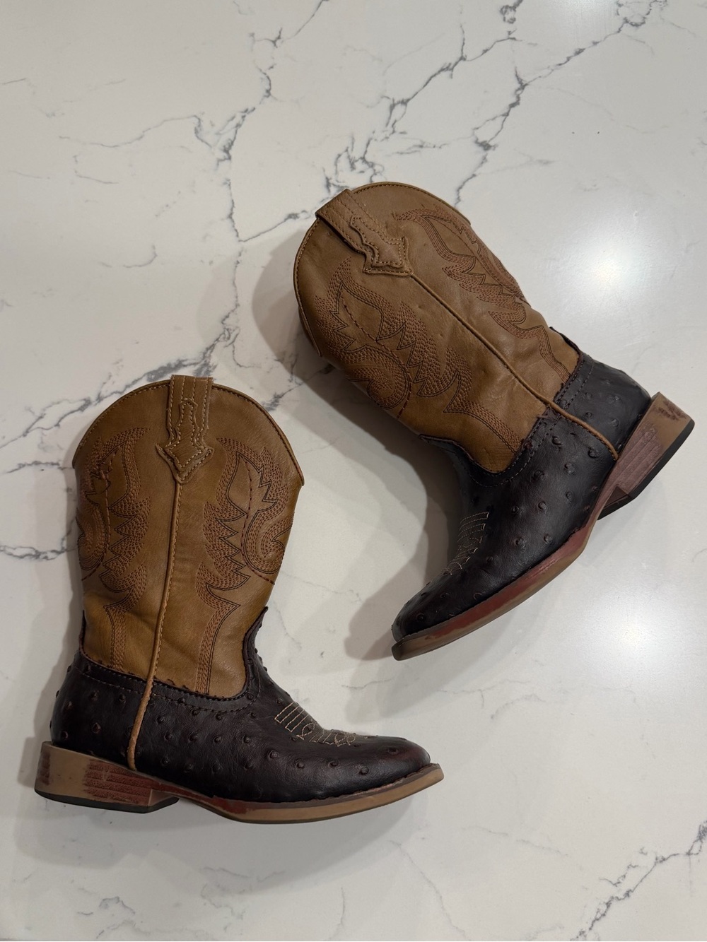 Roper Ostrich Cowboy Boots Square toe